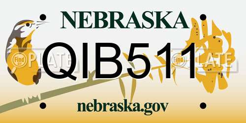 QIB511 Nebraska License Plate
