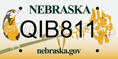 QIB811 Nebraska License Plate