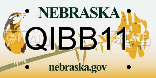 QIBB11 Nebraska License Plate