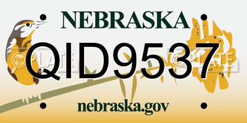 QID9537 Nebraska License Plate