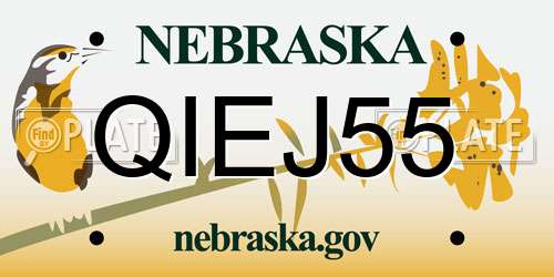 QIEJ55 Nebraska License Plate