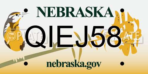 QIEJ58 Nebraska License Plate