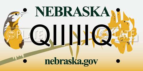QIIIIIQ Nebraska License Plate
