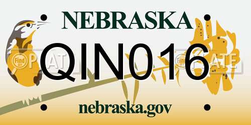 QIN016 Nebraska License Plate