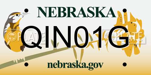 QIN01G Nebraska License Plate
