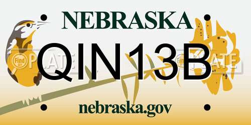 QIN13B Nebraska License Plate