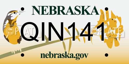QIN141 Nebraska License Plate