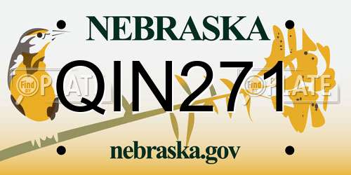QIN271 Nebraska License Plate