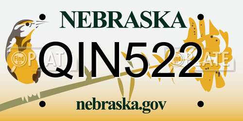 QIN522 Nebraska License Plate