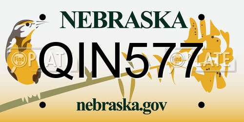 QIN577 Nebraska License Plate
