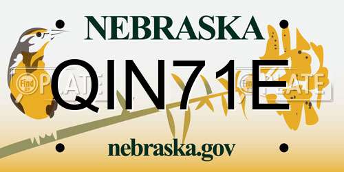 QIN71E Nebraska License Plate