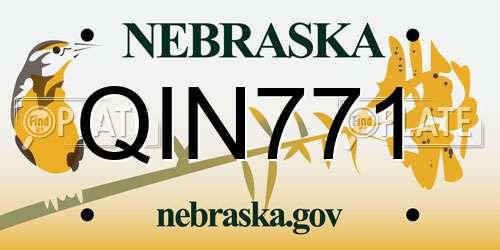 QIN771 Nebraska License Plate