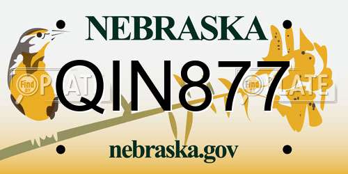 QIN877 Nebraska License Plate