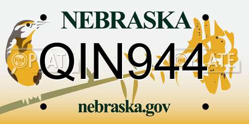 QIN944 Nebraska License Plate