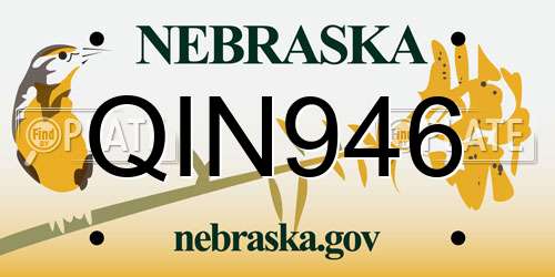 QIN946 Nebraska License Plate