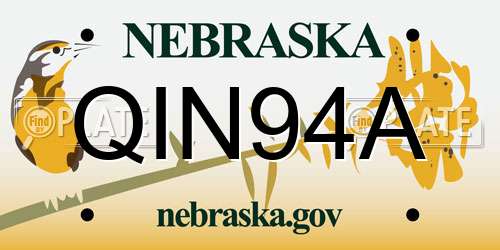 QIN94A Nebraska License Plate