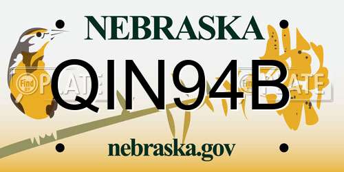QIN94B Nebraska License Plate