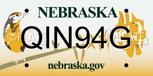 QIN94G Nebraska License Plate