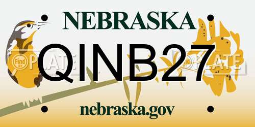 QINB27 Nebraska License Plate