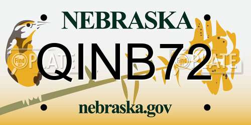QINB72 Nebraska License Plate