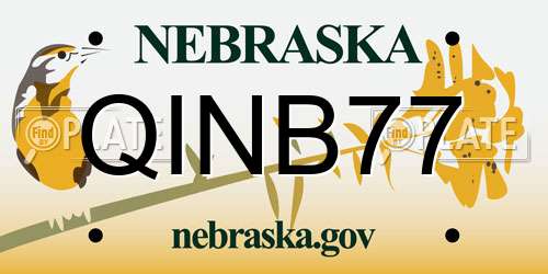 QINB77 Nebraska License Plate