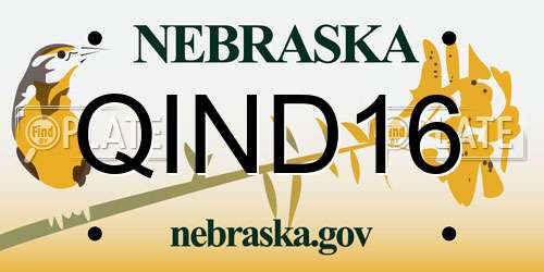 QIND16 Nebraska License Plate