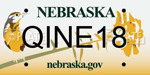 QINE18 Nebraska License Plate
