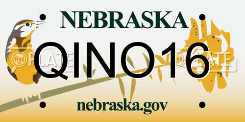 QINO16 Nebraska License Plate