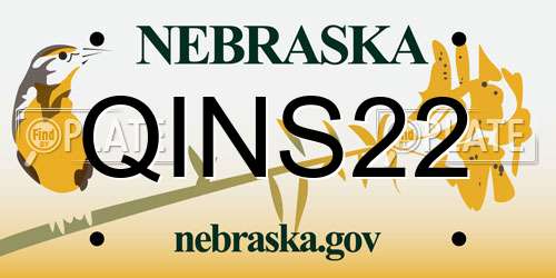QINS22 Nebraska License Plate