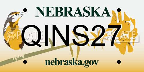 QINS27 Nebraska License Plate