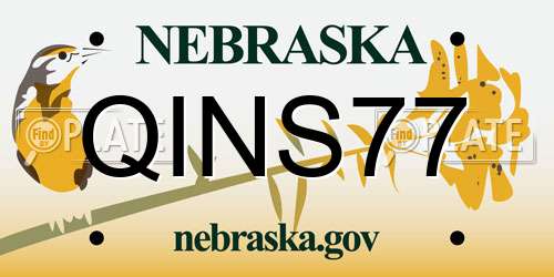QINS77 Nebraska License Plate
