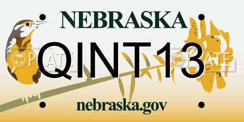 QINT13 Nebraska License Plate