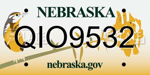 QIO9532 Nebraska License Plate