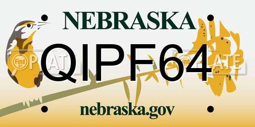 QIPF64 Nebraska License Plate