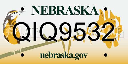 QIQ9532 Nebraska License Plate