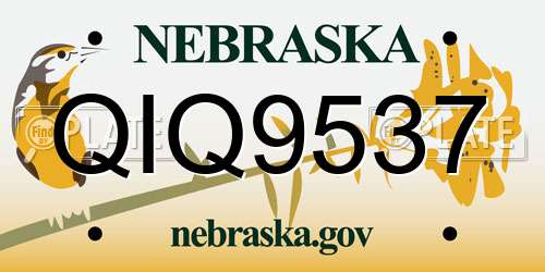 QIQ9537 Nebraska License Plate