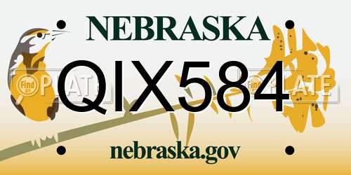 QIX584 Nebraska License Plate