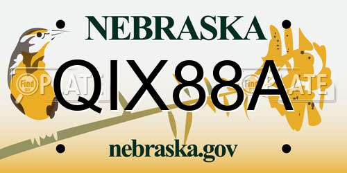 QIX88A Nebraska License Plate