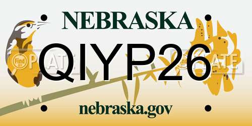 QIYP26 Nebraska License Plate