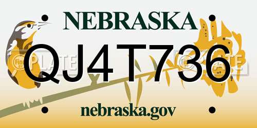QJ4T736 Nebraska License Plate