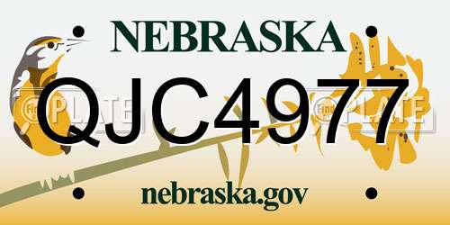 QJC4977 Nebraska License Plate