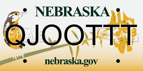 QJOOTTT Nebraska License Plate