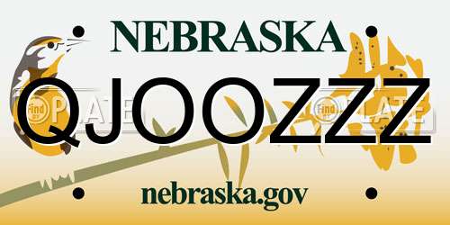 QJOOZZZ Nebraska License Plate