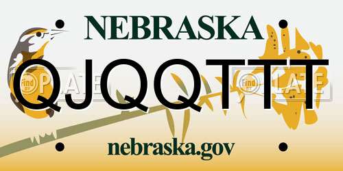 QJQQTTT Nebraska License Plate