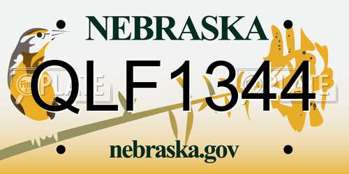 QLF1344 Nebraska License Plate