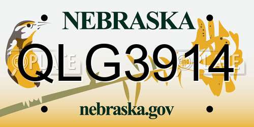 QLG3914 Nebraska License Plate