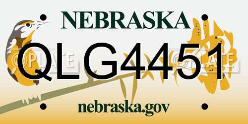 QLG4451 Nebraska License Plate