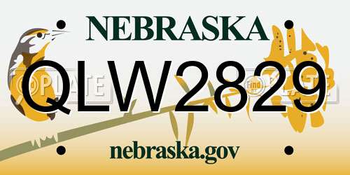 QLW2829 Nebraska License Plate
