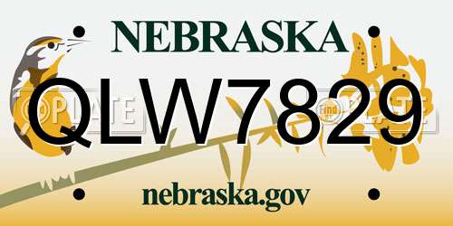 QLW7829 Nebraska License Plate