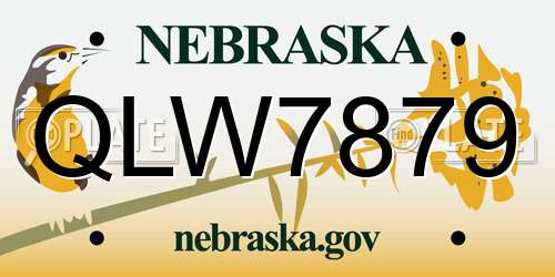 QLW7879 Nebraska License Plate
